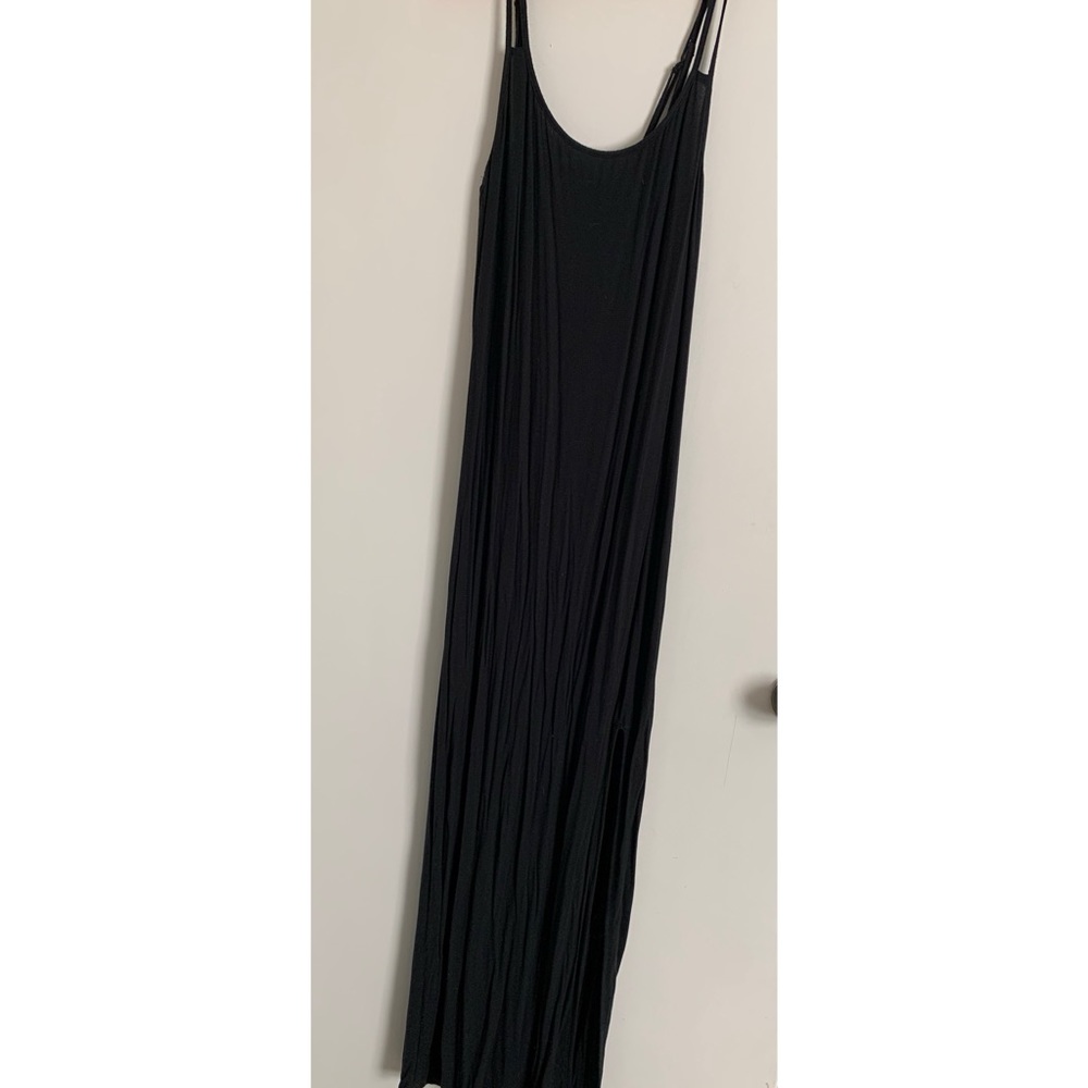 Sexy black maxi dress with side slit